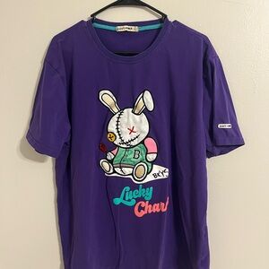 BKYS Lucky Charm Purple Rabbit T-Shirt Men's Size XL Purple Bunny MINT